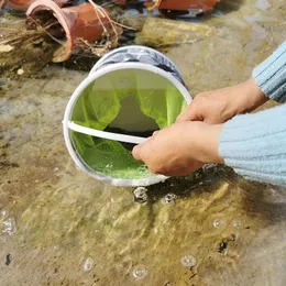 Campa de lona de caçamba de pesca redonda dobrável portátil de 14 cm Campo de acampamento de armazenamento