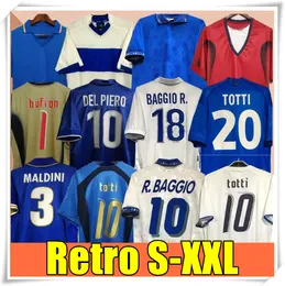 레트로 축구 유니폼 1982 Italys 1990 1996 1996 1998 2000 홈 풋볼 1994 Maldini Baggio Schillaci Totti Donadoni del Piero 2006 Pirlo Inzaghi Buffon Home Away 86 98 90 94
