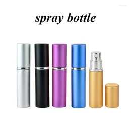 Speicherflaschen 5 Farbe Metall Hülle Glas 12 ml Parfümflasche Aluminium Düsenspray nachfüllbarer Parfum Kosmetikbehälter