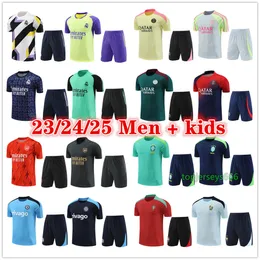 2024 2025 Arsen Real Madrids Paris Fotbollsspår Kort ärm Training Suit Män och barn 23 24 25 Soccer Tracksuit Shirt Maillot Foot Camiseta Futbol