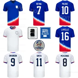 2024 Copa America USA Soccer 10 Christian Pulisic Jerseys 13 Alex Morgan 14 Haji Wright 4 Tyler Adams 5 Antonee Robinson Matt Turner 축구 셔츠 키트 대표팀