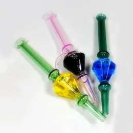 Senaste Freezable Liquid Filling Colorful Pyrex Glass Pipes Filter Handpipes Cigaretthållare Dabber Tips Portable Innovative Smoking Oil Rigs Straw Hand Tube