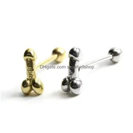 Anelli linguistici 316L Acciaio chirurgico Bulbell Cool Design Piercing Gioielli Punk Accessori punk Delivery Delivery Dhh4w