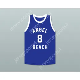 Мясовое мясо Tuperello 8 Angel Beach Gators Blue Basketball Jersey's Porky's Seath