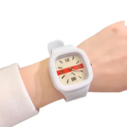 Bilek saatleri basit kare sevimli bilek izle Silikon İdeal Sevgililer Günü hediyesi için kol saat
