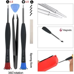 Grips Upgrade Tools for Joy Con 1.5Y Tip Triwing Tripoint Screwdriver Set for Nintendo Switch JoyCon Repair Tools w/Conductive Sponge