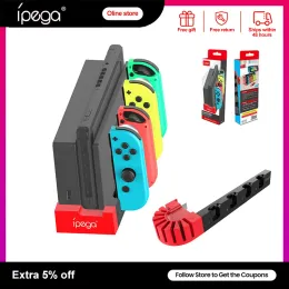 Joysticks Ipega Joy Con Charger Зарядка док -стенда держатель станции для Nintendo Switch Joycon Game Controller Accessories Controller
