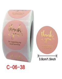 500pcsRoll Nice GiftLabel Paper Thank You Sticker DIY Hand Account for Package Stationery Christmas Decoration9564692