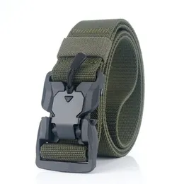 New Tactical Belt Quick Release Magnetic Buckle Military Belts Soft Real Nylon Sports Accessories