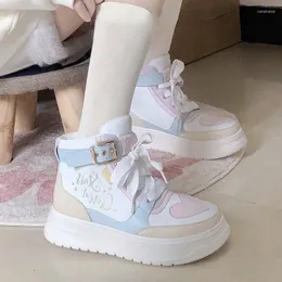 Casual Shoes Lolita Kawaii Women Platform Sneakers 2024 Spring Summer Vintage Pink Blue Boots Korean Harajuku Designer Footwear