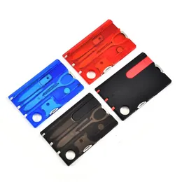 Hot 12 in 1 tasca Pocket Credit Card Portable Multi Tools Attrezzatura da campeggio di sopravvivenza all'aperto 1 Box Codice escursionismo portatile EDC Strumento Gear