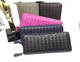 5 Colors Original Lambskin Leather Soft Hand Woven Zippy Around Men039s Wallet Big Bag Card Holder Beautifully Handcrafted Desi3454191