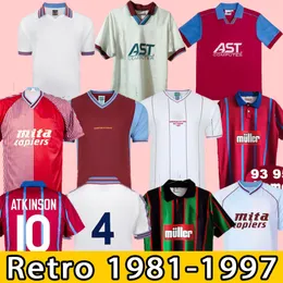 Retro 1982 1980 1981 1988 1995 1993 Maglie da calcio des Bremner Tony Morley Gary Shaw Football Shirt Uniforme Calcio Aston Rotterdam Peter Withe Vintage 1997