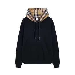 Designer Hoodie Tide Brand Hooded Sweater Classic Plaid Stitching Loose Os Pullover Men Women Hoodies Fashion Cotton Jacket