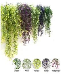 زهور أوراق اللبلاب الاصطناعية معلقة نبات إكليل مزيف نباتات أخضر اللبلاب
