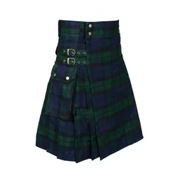 Mens Scottish Style Traditional Highland Tartan Kilt Vintage Plaid Pants Skirts