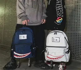 Nylon Schoolbag SPOOF Shark Mouth Print Computer Outdoor Ryggsäck Fashion Men039S Backpack Travel7886413