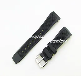 22mm buckle18mm جديدة من الدرجة العلوية العليا أسود مقاوم للماء أشرطة مطاطية من المطاط السيليكون مع نوع مشبك دبوس لـ IWC Watch8449428