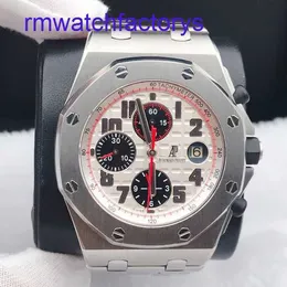 Minimalista AP Wrist Assista Royal Oak Offshore Precision Steel 26170ST MECÂNICO MECHONIC RED ALEGEL TIMENTO ANTIMAGEM BLANCO PLACA BANDELA DE AÇO Mens cronômetro