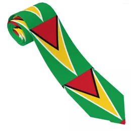 Laço com laços bandeira da Guiana amarre emblema listra festa de casamento pescoço unissex acessórios de gravata de moda adulta