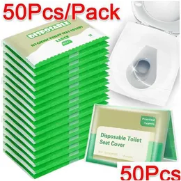 Toilet Seat Covers Toilet Seat Ers Ers 50/1Pcs Portable Disposable Er Paper Waterproof Soluble Water Type Travel/Cam El Bathroom Acces Dhakt