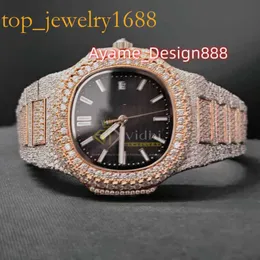 الميكانيكية التلقائية الجنيه الاسترليني Sier 2023 Hip Hop Top Brand Iced Out Watch Pass Tester Full Diamond