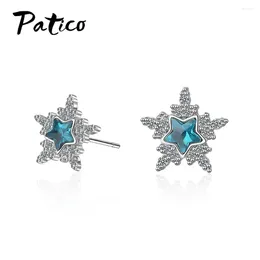 Orecchini per borchie Top Vendeur Luxury Women 925 Sterling Silver Fashion Earring Star CZ Cubic Zircon per gioie di gioielli