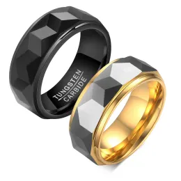 Ringe 8 mm breites Wolfram -Carbid -Ringe für Männer Frauen Engagement Eheringe gewölbte hochpolierte, abgeschriebene Kantenkomfort Fit 712# perfekt
