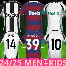 24 25 Tonali New Castle Soccer Jersys Nufc Kids Kit 2024 2025 Bruno G. Wilson Saint Maximin Isak 축구 셔츠 골키퍼 세트 팬 플레이어 버전