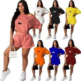 Mulheres Tracksuit Duas peças Tampa de manga curta e calças definem grandes mulheres respiráveis e esportes de absorção de suor conjuntos da marca feminina feminina trajes externos casuais casuais