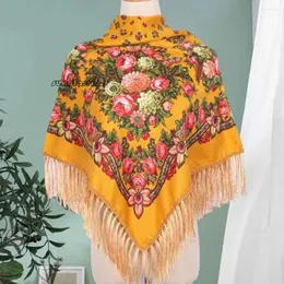 cachecol para mulheres lenços florais estilo russo estampa floral quadrado lenço mulheres mulheres étnicas bando shawl babushka lenço feminino manta de cabeça feminina