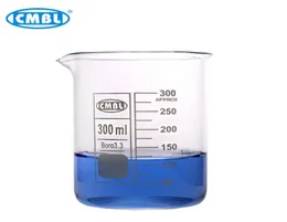 Beaker in vetro da 300 ml intero 33 vetro di laboratorio di vetro borosilicato a bassa forma di benvenuto e spesso per confrontare altri S0395136583