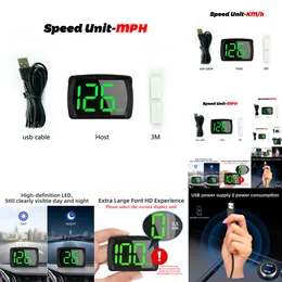 Neuer neuer Universal HUD Head Up Display GPS HUD Digital Tachometer Big Font Speed Meter kmh für alle Auto -LKW -Stecker und Auto -Automatik spielen