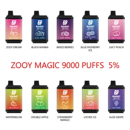 Zooy Magic 9000Puffs Einwegvape mit NIC 2% 5% EU -Lagerhaus