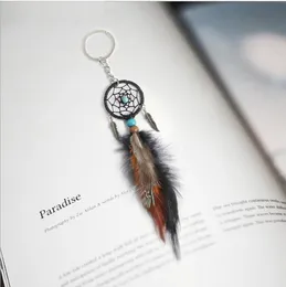 Mini Dreamcatcher Keychain Car Hanging Handmade Vintage Enchanted Forest Dream Catcher Net With Feather Decoration Ornament6214300