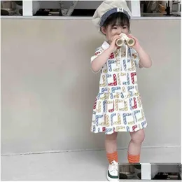 Roupas conjuntos de roupas conjuntos de roupas para meninas vestidos de grife infantil saia de luxo infantil vestidos clássicos vestidos de letra grow k dh6tt