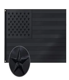 American Black Flag 90150cm Val Holiday Party Outdoor Oxford Tyg broderad flagga Sying Striped Flag8526318