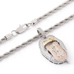 Halsband Hip Hop Men Slam Tendens Pendant Iced Out Charm Halsband Sier Moissanite Money Jewelry Pendant