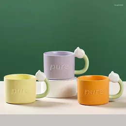 Tassen Ins High Beauty Becher Orchidee Keramik Tasse kreativer Kaffee Milch Frühstück ein Paar Haus trinken Haus