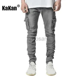 Herren Jeans Kakan-High-End Slim Elastic Elastic Multipocket Leg New Skinny K016-MGD8 in Europa und Amerika D240417