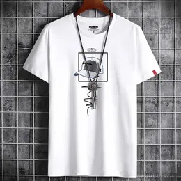 Men's T-Shirts T Shirt for Men 2023 Clothing Fitness White O Neck Anime Man T-shirt For Male Oversized S-6XL New Men T-shirts Goth Punk