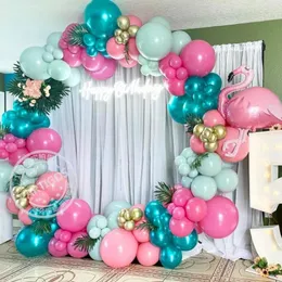 Украшение вечеринки 128шт летнее тропическое фламинго гавайское воздушный шар Гарленда розовый чирет Globos aloha Детский день рождения