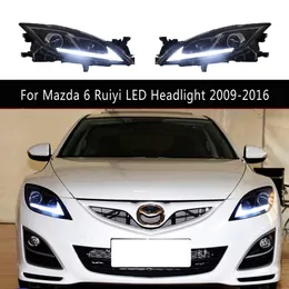 Head Lamp-strålkastare för Mazda 6 Ruiyi LED-strålkastarenhet 09-16 Dagstopp Ljusstråle STREAMER Turn Signal Auto Parts