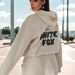 Top White Foxx Designer Racksuit Hoodie مجموعة من قطعتين من نساء ملابس من الرجال مجموعة ملابس رياضية طويلة الأكمام مقنعين مجموعة من قطعتين من الأكمام قصيرة 92