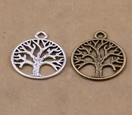 Whole30pcs Tree of the Life Vintage Bronze Tone Antique Silver Pendant Charms для DIY ручной работы 25 мм20 мм1397887