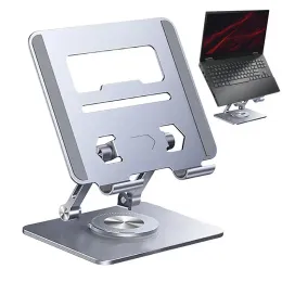 Stand Alüminyum Alaşım Dizüstü Bilgisayar Stand ayarlanabilir dizüstü bilgisayar braketi 360 derece dönebilir metal tutucu Tüm pedler tablet braketi ile uyumlu
