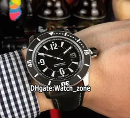 Luxo novo mestre compressor extremo q2018470 2018470 Dial preto Dial automático Relógio 316L Aço de aço Correia de couro relógio Watch9478914