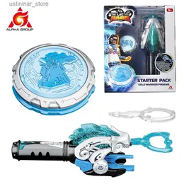 Beyblades Metal Fusion Infinity Nado Nado 6 Başlangıç ​​Paket Wave Ejderha Metal Dönen Üst Yüzük Uç Gyro Monster Icon Cord Başlatıcı Anime Çocuk Oyuncak L416