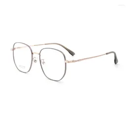 Óculos de sol Quadrões retro Square Eyewear Loy Spectacles Men Metal Metal EyeGlasses Bleend Memory Titanium Temple Optical Frame Myopia Glasses