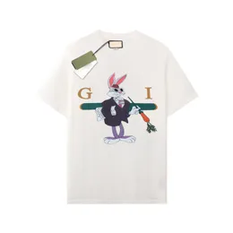 Herr t-skjortor designer tecknad kanin tryckt par topp för män och kvinnor lyxig lös casual kortärmad t-shirt med tryckt klassisk stil